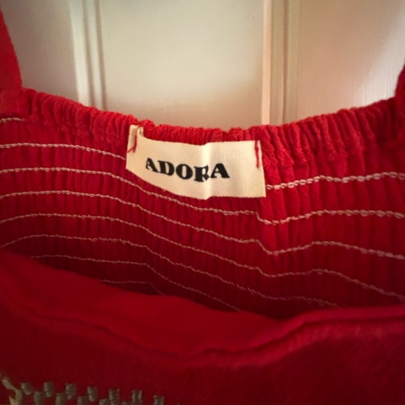 Embroidered Babydoll Tie Strap Tank Top by Adora - Picture 5 of 7